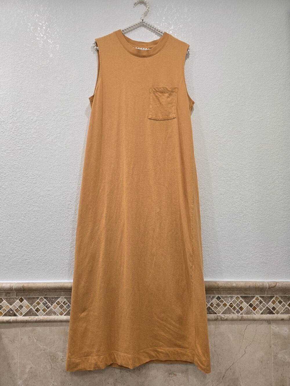 Everlane The Weekend Tank Dress Cotton mustard yellow L - Picture 3 of 6